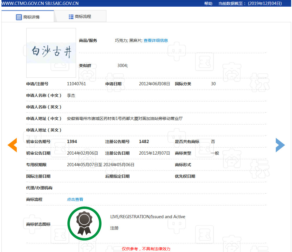 “春晚红人”古井贡酒败诉，“白沙古井”商标不侵权